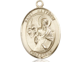 14kt Gold Filled Saint Matthew the Apostle Medal Engraved Catholic Saint Jewelry