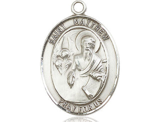 Pewter Saint Matthew the Apostle Medal Engraved Catholic Saint Jewelry