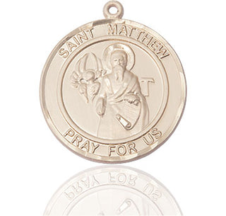 14kt Gold Filled Saint Matthew the Apostle Medal Engraved Catholic Saint Jewelry