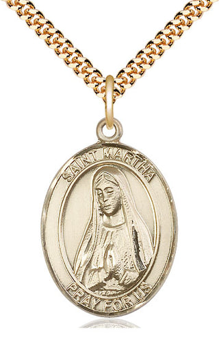14kt Gold Filled Saint Martha Medal Catholic Jewelry Engraved Catholic Saint Jewelry