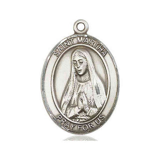 Pewter Saint Martha Medal Engraved Catholic Saint Jewelry