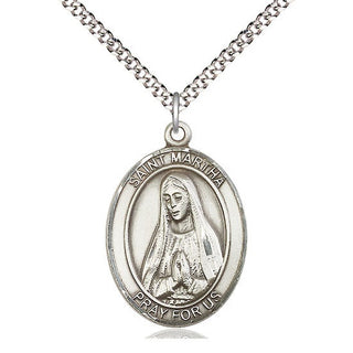 Pewter Saint Martha Medal Catholic Jewelry Engraved Catholic Saint Jewelry