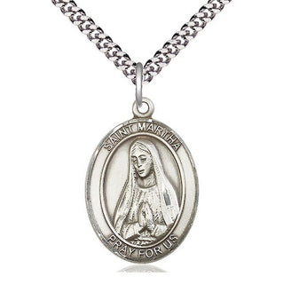 Pewter Saint Martha Medal Catholic Jewelry Engraved Catholic Saint Jewelry