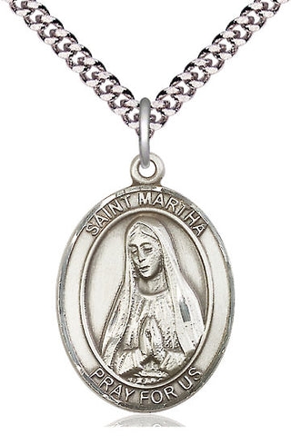 Sterling Silver Saint Martha Medal Catholic Jewelry Engraved Catholic Saint Jewelry