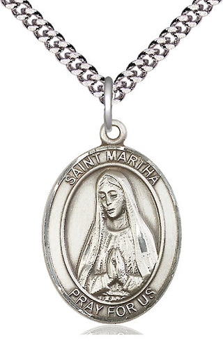 Sterling Silver Saint Martha Medal Catholic Jewelry Engraved Catholic Saint Jewelry