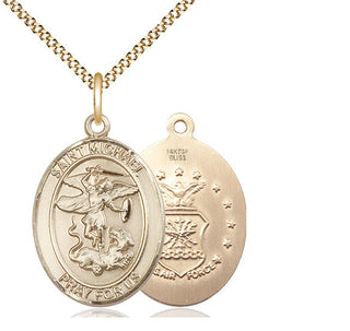 14kt Gold Filled Saint Michael Air Force Medal Catholic Jewelry
