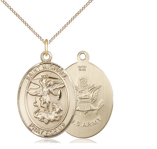 14kt Gold Filled Saint Michael Army Medal Catholic Jewelry