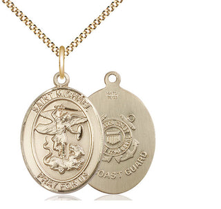 14kt Gold Filled Saint Michael Coast Guard Medal Catholic Jewelry