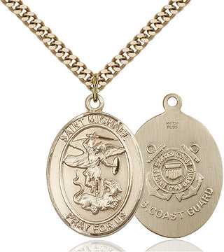 14kt Gold Filled Saint Michael Coast Guard Medal Catholic Jewelry