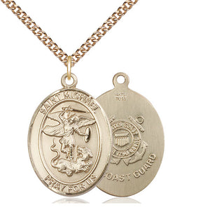 14kt Gold Filled Saint Michael Coast Guard Medal Catholic Jewelry