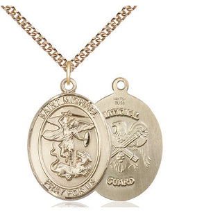 14kt Gold Filled Saint Michael National Guard Medal Catholic Jewelry
