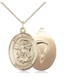 14kt Gold Filled Saint Michael Paratrooper Medal Catholic Jewelry