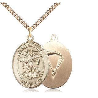 14kt Gold Filled Saint Michael Paratrooper Medal Catholic Jewelry