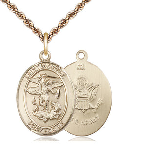 14kt Gold Saint Michael Army Medal