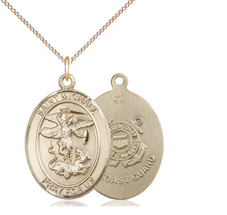 14kt Gold Saint Michael Coast Guard Medal
