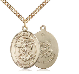 14kt Gold Saint Michael Coast Guard Medal