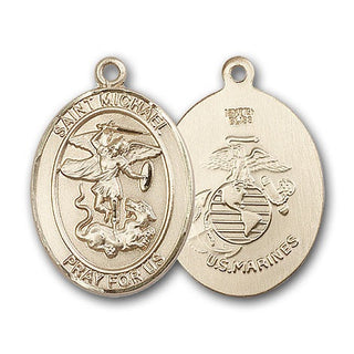 14K Gold Saint Michael the Archangel Pendant