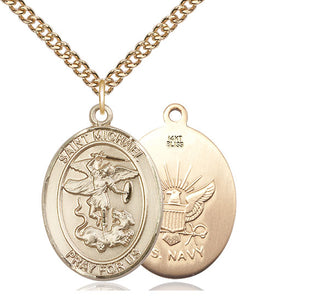 14kt Gold Saint Michael Navy Medal