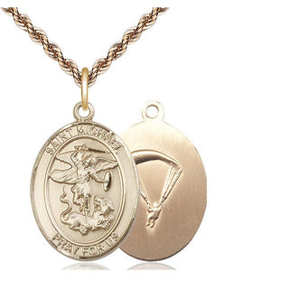 14kt Gold Saint Michael Paratrooper Medal
