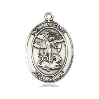 Pewter Saint Michael the Archangel Medal Engraved Catholic Saint Jewelry