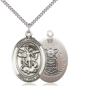 Pewter Saint Michael Air Force Medal Catholic Jewelry