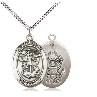 Pewter Saint Michael Army Medal Catholic Jewelry