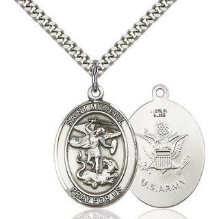 Pewter Saint Michael Army Medal Catholic Jewelry
