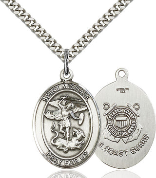 Pewter Saint Michael Coast Guard Medal Catholic Jewelry