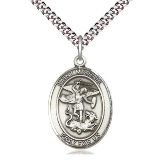 Pewter Saint Michael the Archangel Medal Catholic Jewelry Engraved Catholic Saint Jewelry