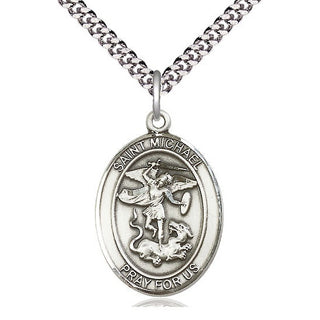 Pewter Saint Michael the Archangel Medal Catholic Jewelry Engraved Catholic Saint Jewelry