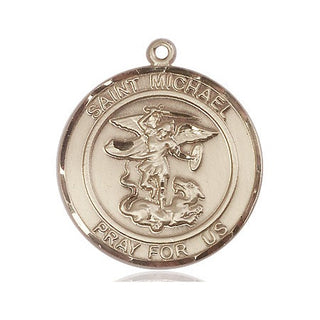 14kt Gold Filled Saint Michael the Archangel Medal Engraved Catholic Saint Jewelry