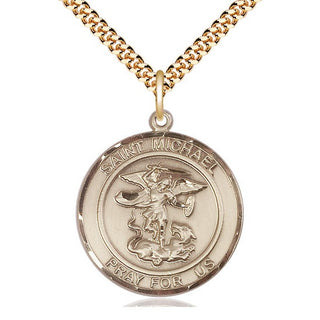 14kt Gold Filled Saint Michael the Archangel Medal Catholic Jewelry Engraved Catholic Saint Jewelry