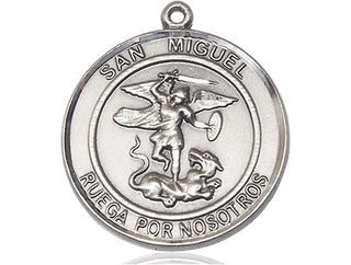 Sterling Silver San Miguel Arcangel Medal Catholic Jewelry Engraved Catholic Saint Jewelry