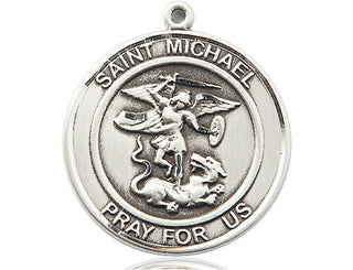Sterling Silver Saint Michael the Archangel Medal Catholic Jewelry Engraved Catholic Saint Jewelry