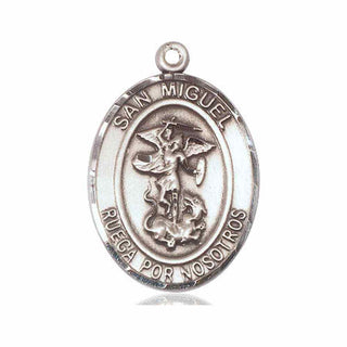 Sterling Silver San Miguel Arcangel Medal Catholic Jewelry Engraved Catholic Saint Jewelry