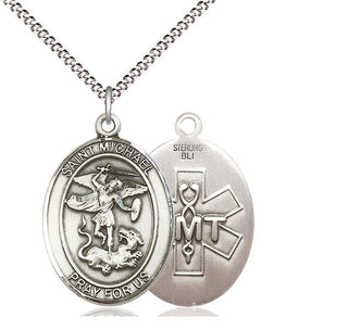 Sterling Silver Saint Michael EMT Medal Catholic Jewelry