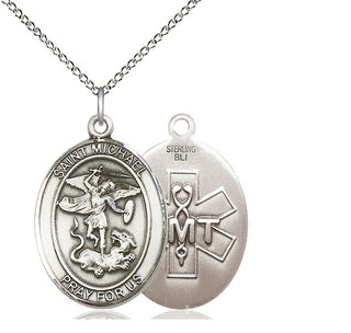 Sterling Silver Saint Michael EMT Medal Catholic Jewelry