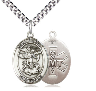 Sterling Silver Saint Michael EMT Medal Catholic Jewelry