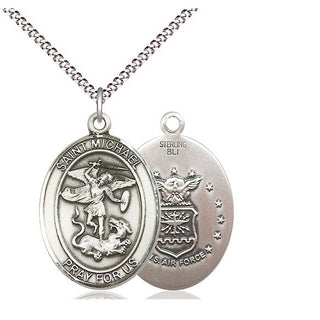 Sterling Silver Saint Michael Air Force Medal Catholic Jewelry