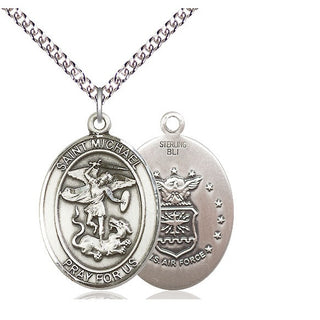 Sterling Silver Saint Michael Air Force Medal Catholic Jewelry