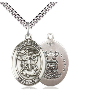 Sterling Silver Saint Michael Air Force Medal Catholic Jewelry