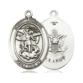 Sterling Silver Saint Michael Army Medal Catholic Jewelry