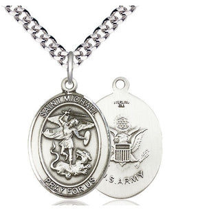 Sterling Silver Saint Michael Army Medal Catholic Jewelry