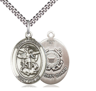 Sterling Silver Saint Michael Coast Guard Medal Catholic Jewelry
