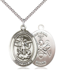 Sterling Silver Saint Michael National Guard Medal Catholic Jewelry