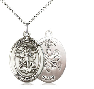 Sterling Silver Saint Michael National Guard Medal Catholic Jewelry