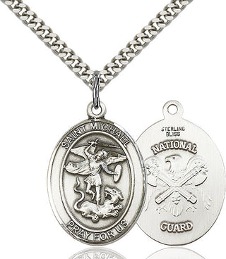 Sterling Silver Saint Michael National Guard Medal Catholic Jewelry