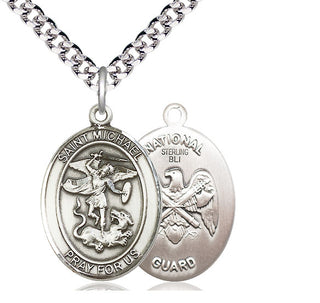 Sterling Silver Saint Michael National Guard Medal Catholic Jewelry