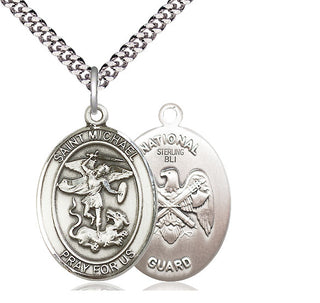 Sterling Silver Saint Michael National Guard Medal Catholic Jewelry