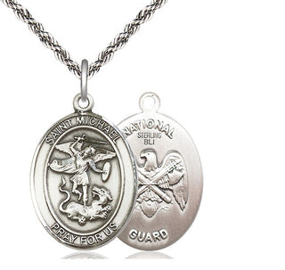 Sterling Silver Saint Michael National Guard Medal Catholic Jewelry